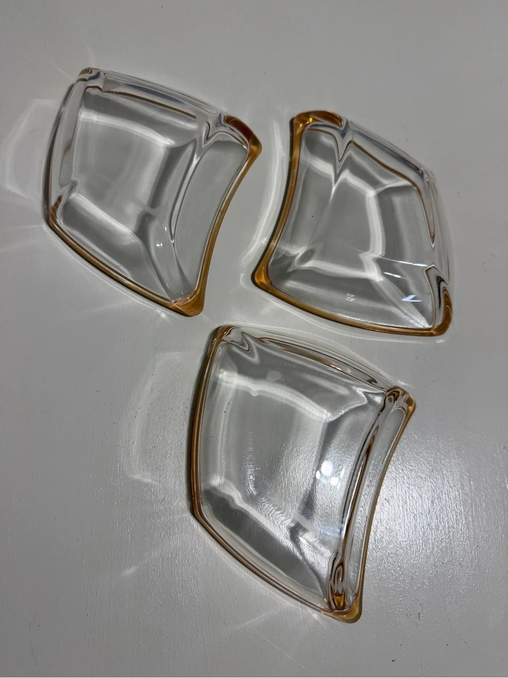 Vintage Luigi Bormioli 3pc Peach Modular Serving Set